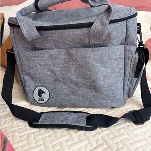 Gray Dog Travel Bag with Black Strap